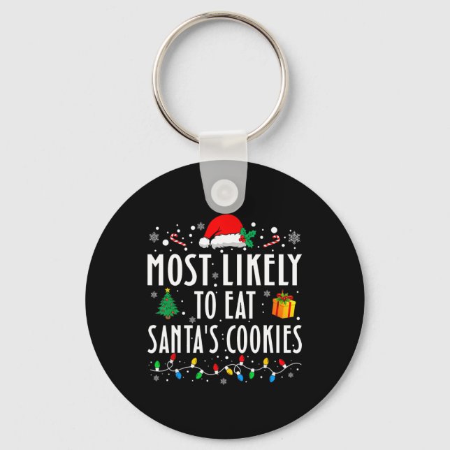 Chaveiro Mais Provável Para Comer Cookies De Papai noel Cor (Frente)