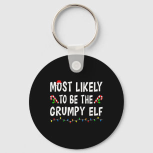 Chaveiro Mais Provável Ser O Grumpy Elf Natal Divertido Fam