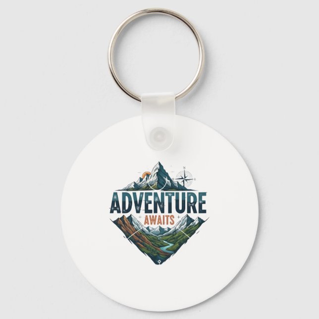 Chaveiro Majestic Mountain & River Adventure Art Print (Frente)