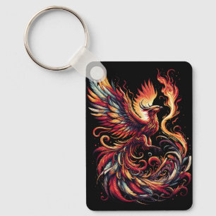 Chaveiro Majestosa Ascensão Phoenix no Renascimento Fiery