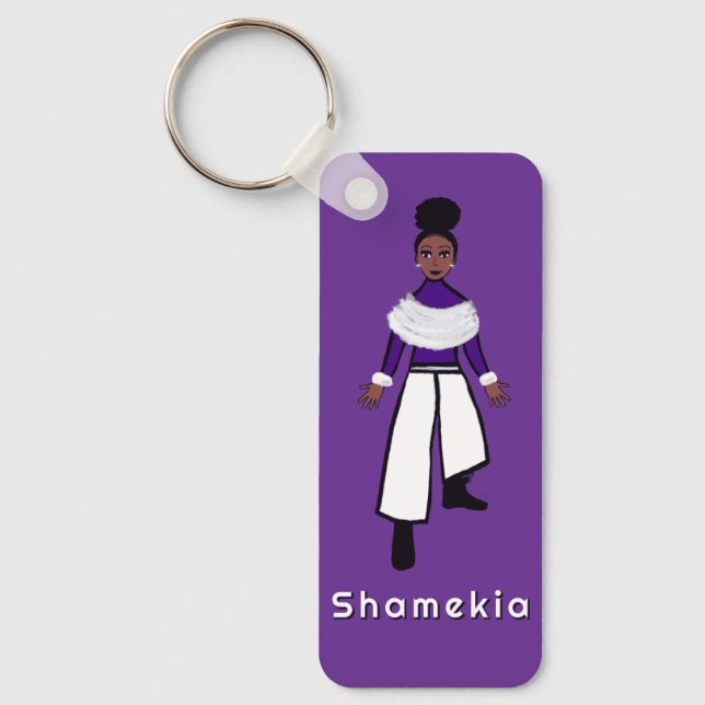 Chaveiro Majorette/ Dancer Faux fur/ Purple #1 (Frente)