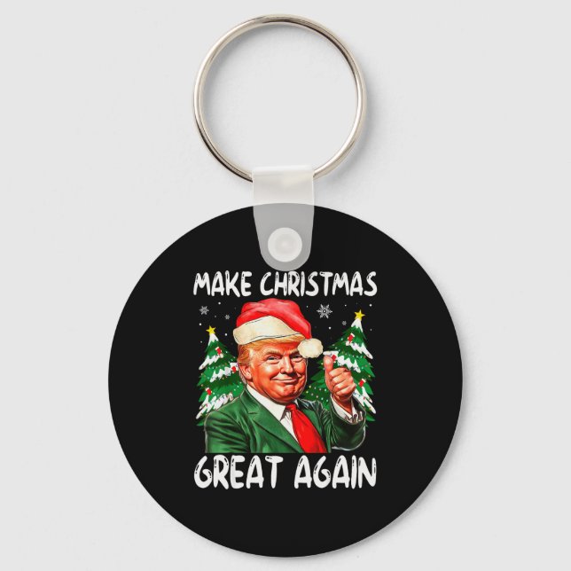 Chaveiro Make Christmas Great Again Funny Santa Trump 2025  (Frente)