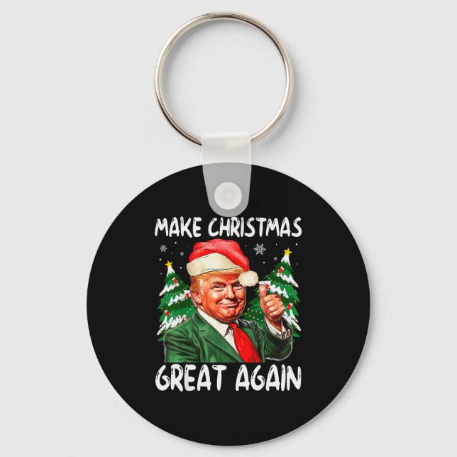 Chaveiro Make Christmas Great Again Funny Santa Trump 2025  (Frente)