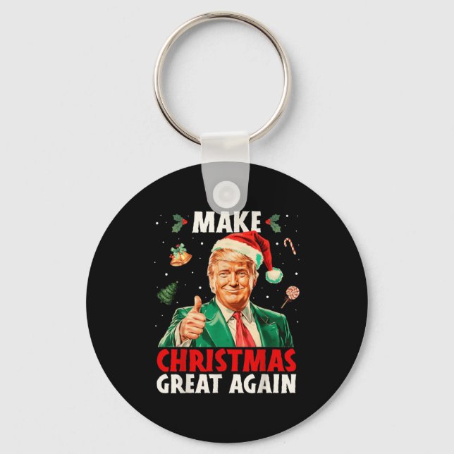 Chaveiro Make Christmas Great Again Funny Santa Trump 2025  (Frente)