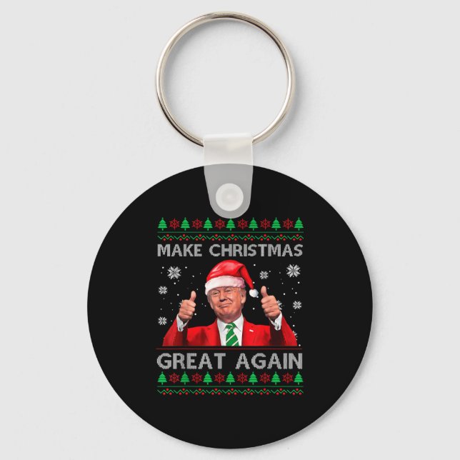 Chaveiro Make Christmas Great Again Xmas Funny Trump Pajama (Frente)