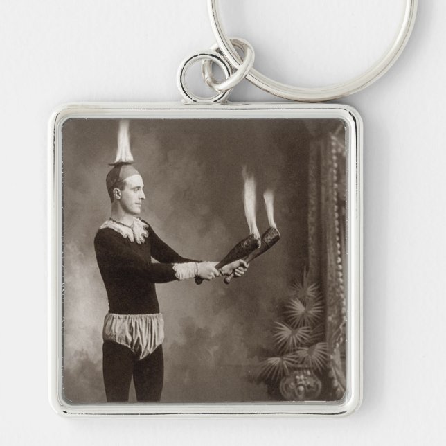 Chaveiro Malabarista de Fogo Vintage (Frente)