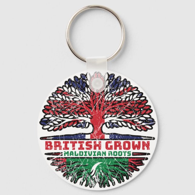 Chaveiro Maldivas Maldivian British Tree Roots Flag (Frente)