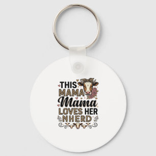 Chaveiro Mama Ama Seu Rebanho Camisa Vintage Vaca Mãe Desig