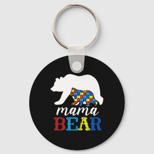 Chaveiro Mama Bear Autismo Quebra-cabeça de Consciência Mãe