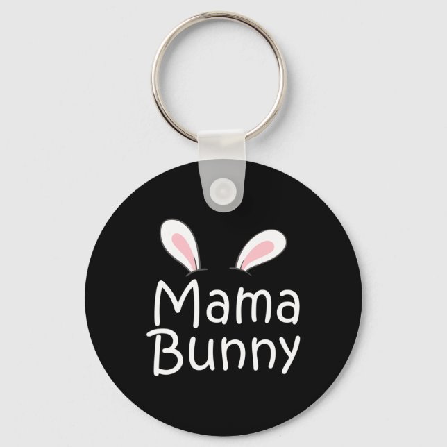 Chaveiro Mama Daddy Bunny Dia de Páscoa Papai Mamãe Grávida (Frente)