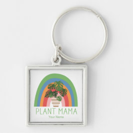 Chaveiro Mama das Plantas Jardim Boho Arco-Íris Folhas de M