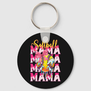 Chaveiro Mama de Softbol Coquette Laço Sorvete Gotejamento