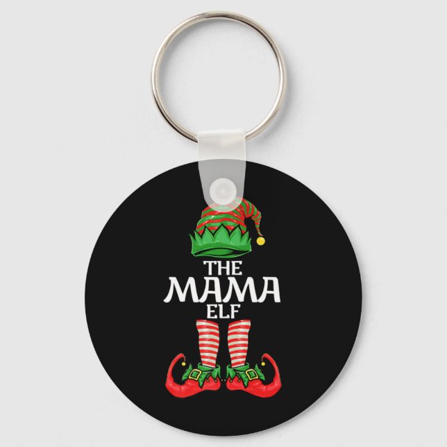 Chaveiro Mama Elf Mother Christmas Family Matching Group Pr (Frente)