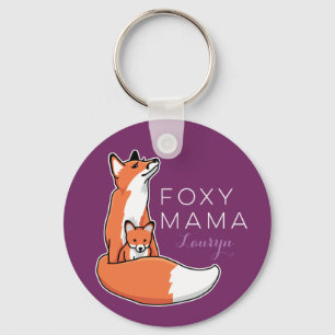 Chaveiro Mama Foxy do Fox com o bebê, personalizado