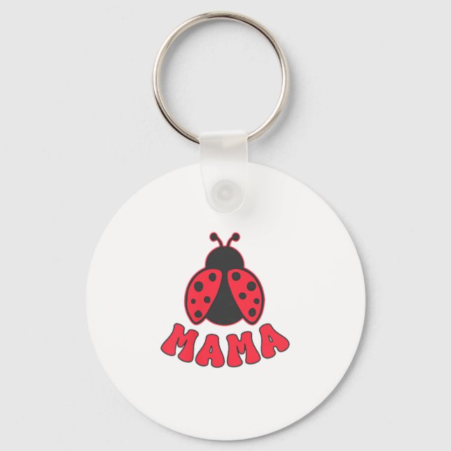 Chaveiro Mama Ladybug First Birthday Girl Family Matching P (Frente)