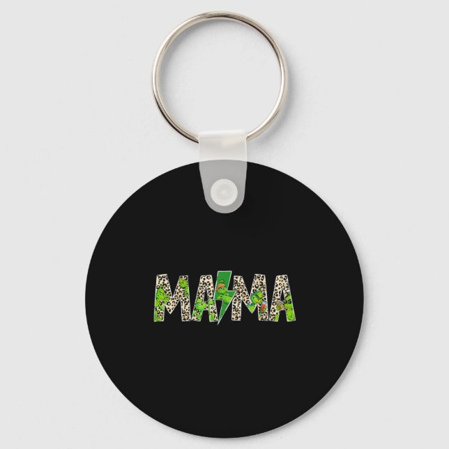 Chaveiro Mama Leopardo Retro Mãe Babá Avó Dia das Mães  (Frente)
