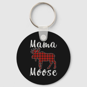 Chaveiro Mama Moose Família Pijama de Natal Vermelho e Pret