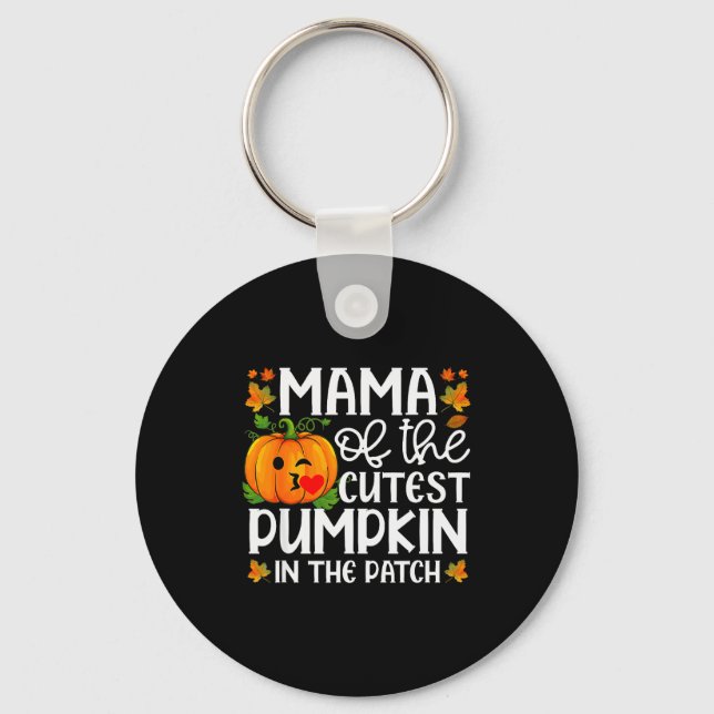 Chaveiro Mama Of The Cutest Pumpkin In The Patch Halloween  (Frente)
