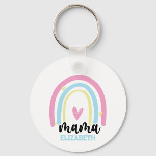Chaveiro Mama personalizada do arco-íris - Dia de as mães