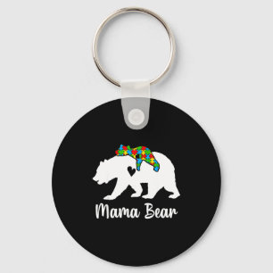Chaveiro Mama Urso Amor Apoio à Consciência do Autismo Urso