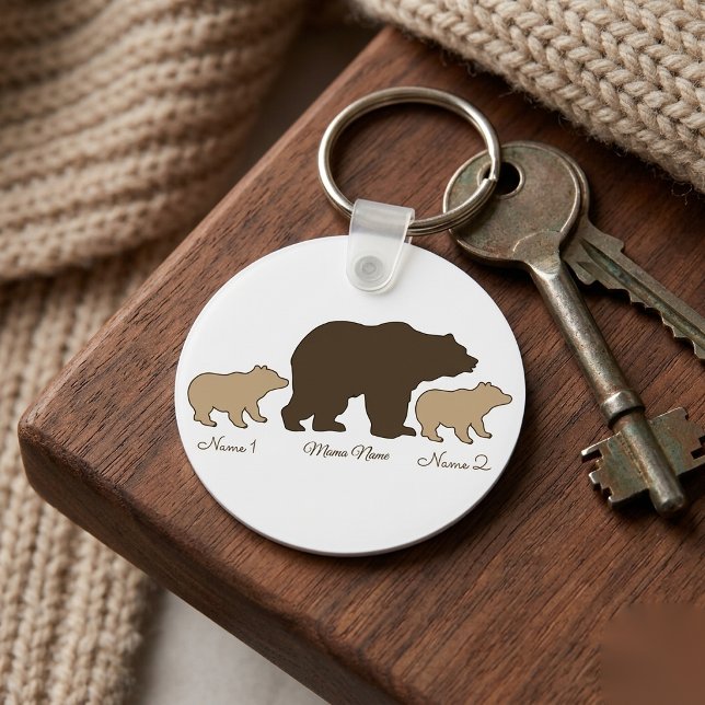 Chaveiro Mama Urso Personalizada Com 2 Nomes de Filhos Pres (Criador carregado)