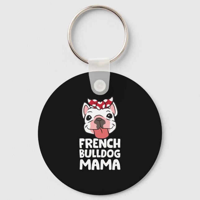 Chaveiro Mamãe Bulldog Francês Cachorro Bulldog Francês Mam (Frente)