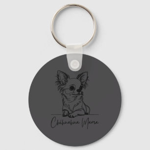 Chaveiro Mamãe Chihuahua Chihuahua de Cabelo Longo Mãe Cach