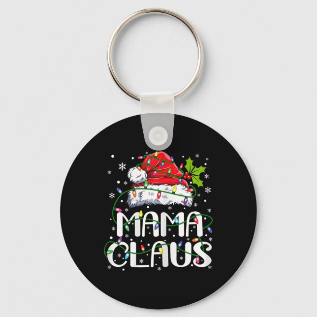 Chaveiro Mamãe Claus Natal Luz a Família Pajama Corresponde (Frente)