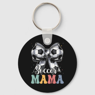 Chaveiro Mamãe de Futebol Retro Groovy Futebol Softll Mãe 