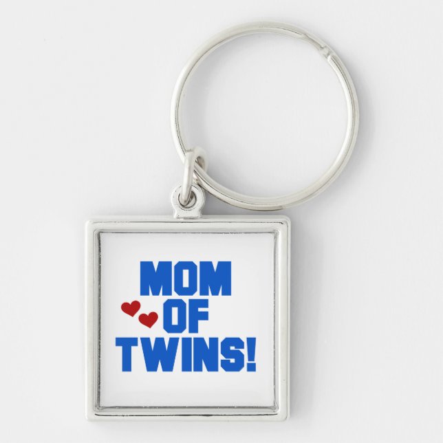 Chaveiro Mamãe de Twins Blue Text Gifts (Frente)