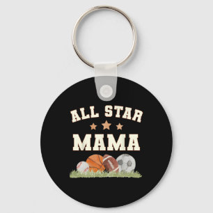 Chaveiro Mamãe do menino de aniversário Esboço Futebol Espo