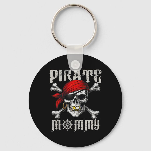 Chaveiro Mamãe Pirata Jolly Roger Flag E Skull Crossbones (Frente)