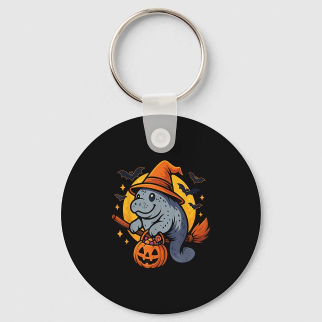 Chaveiro Manatee Witch Hat Pumpkin Halloween Soky Season  (Frente)