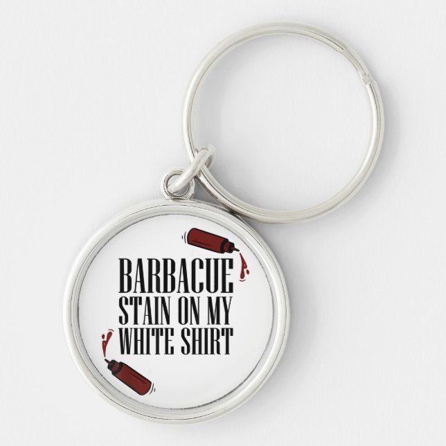 Chaveiro Manchas de churrasco na minha cor branca (Frente)