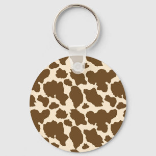 Chaveiro Manchas Marrons Estampa de Vaca Fazendeiro Animais