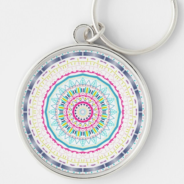 Chaveiro mandala colorida (Frente)