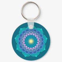 Mandala Colorido em Fundo Azul