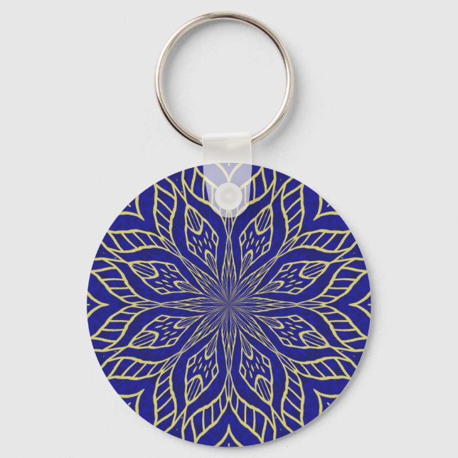 Chaveiro Mandala da Flor Dourada (Frente)