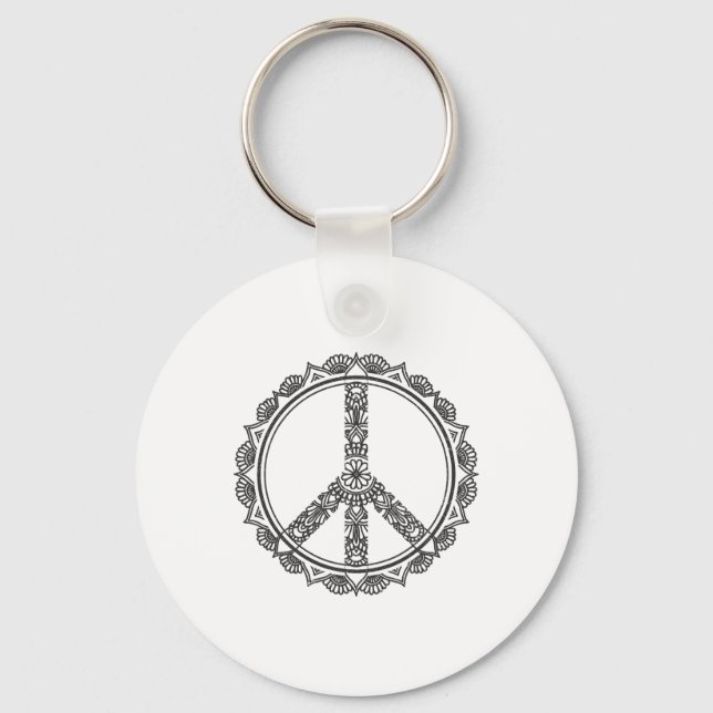 Chaveiro Mandala da Paz Símbolo da Paz Ioga Buddha Presente (Frente)