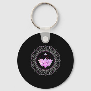 Chaveiro Mandala de Flor de Lótus Yoga Design Flor de Lótus