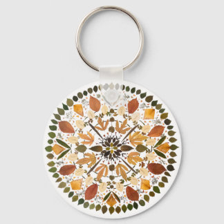 Chaveiro Mandala de Flor Pressionada l Floral Botânico de O