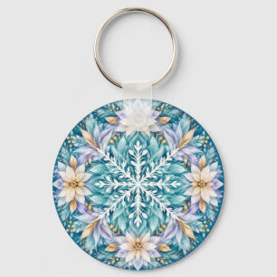 Chaveiro Mandala de Inverno Flor de Gelo