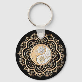 Chaveiro Mandala de Ouro e Prata