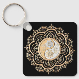 Chaveiro Mandala de Ouro & Prata