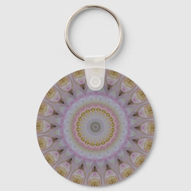 Chaveiro Mandala De Rosas Amarelas (Frente)