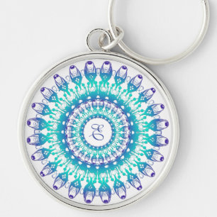 Chaveiro Mandala étnica de turquesa