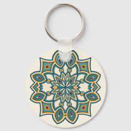 Chaveiro Mandala Flor de Teal