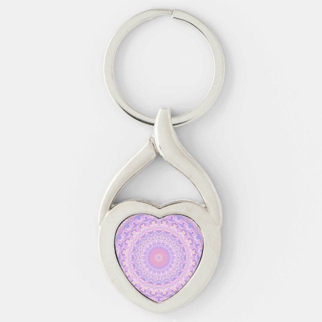 Chaveiro Mandala Intrincado Colorido Trippy Boho Hippie (Frente)