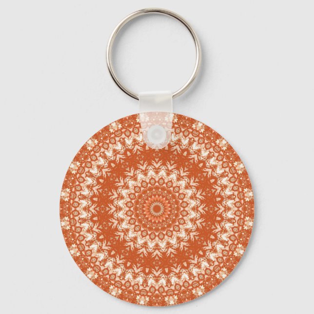 Chaveiro Mandala laranja. (Frente)