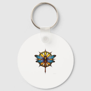 Chaveiro Mandala Libélula Luminosa Geometria Sagrada Espiri